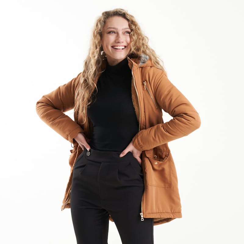 Tan parka sales coat womens