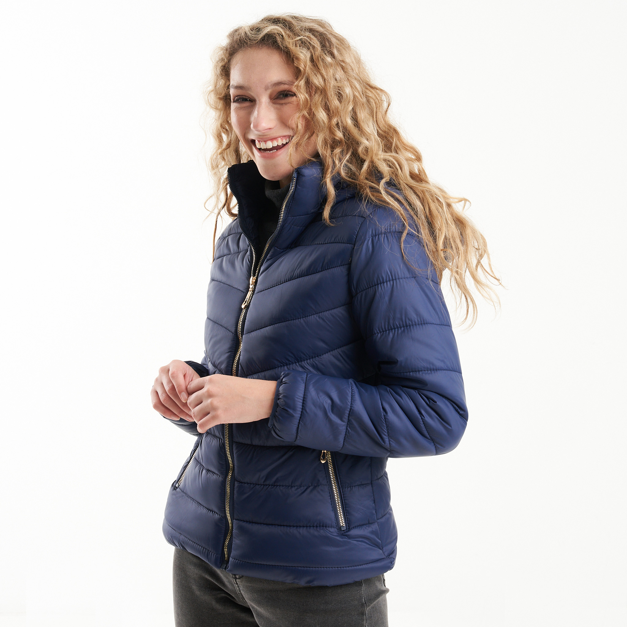 44% off on Ladies Navy Nylon Puffer Jacket | OneDayOnly