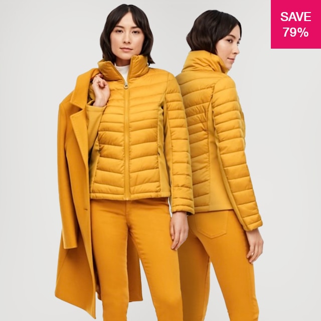 Ladies mustard 2025 puffer jacket