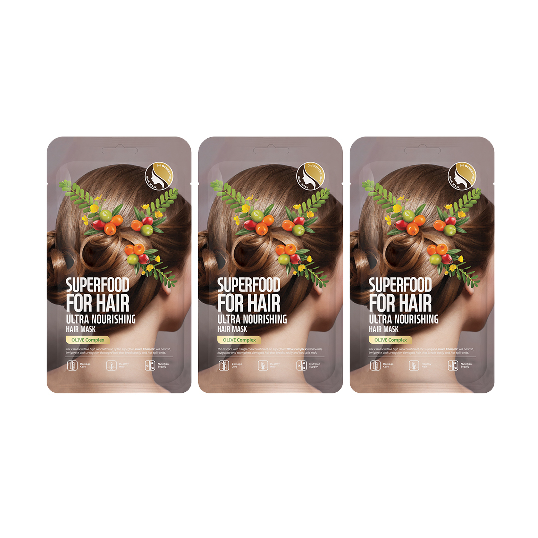 17 off on 3Pack Superfood Hair Masks Olive OneDayOnly