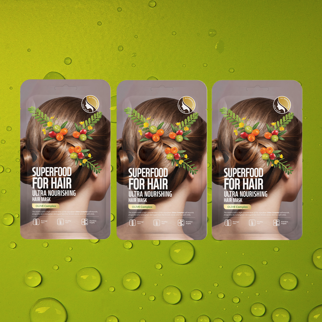 17 off on 3Pack Superfood Hair Masks Olive OneDayOnly