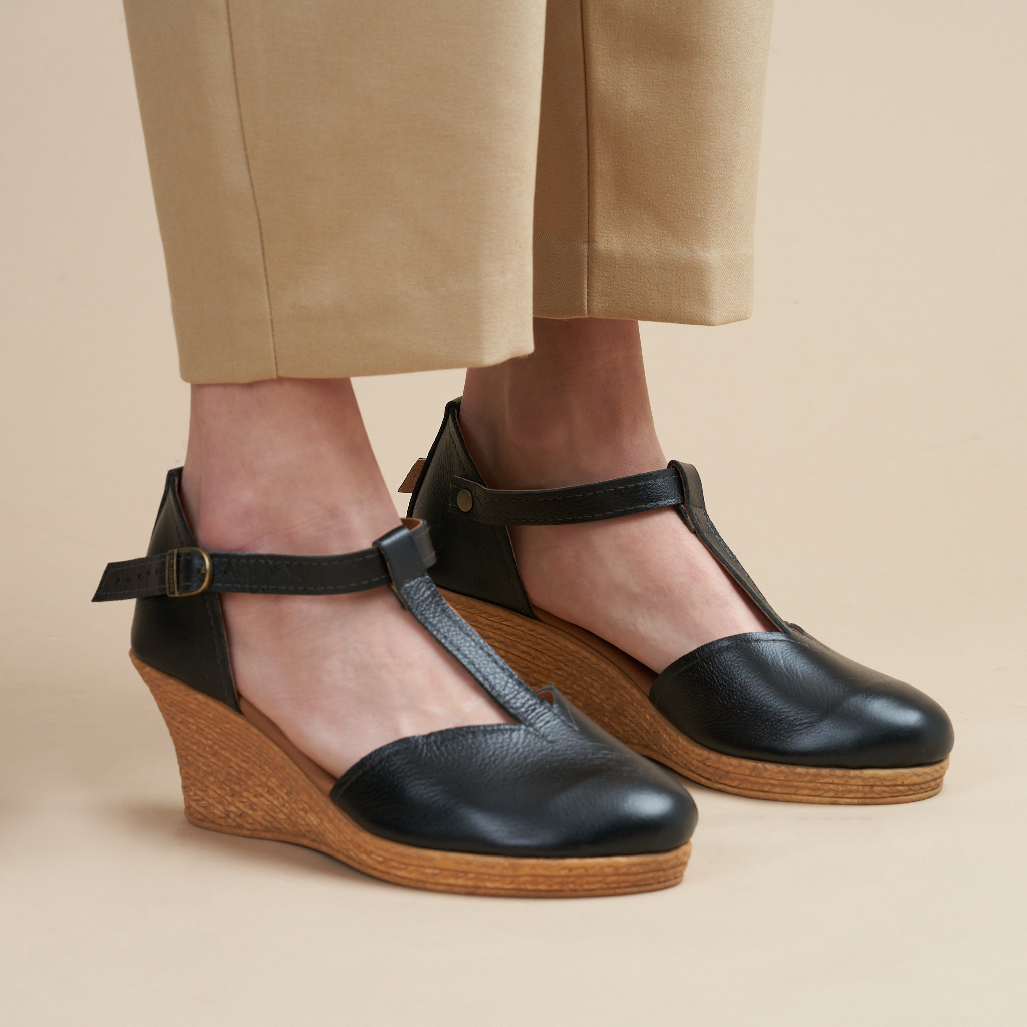 Ladies Genuine Leather Marilyn Wedges