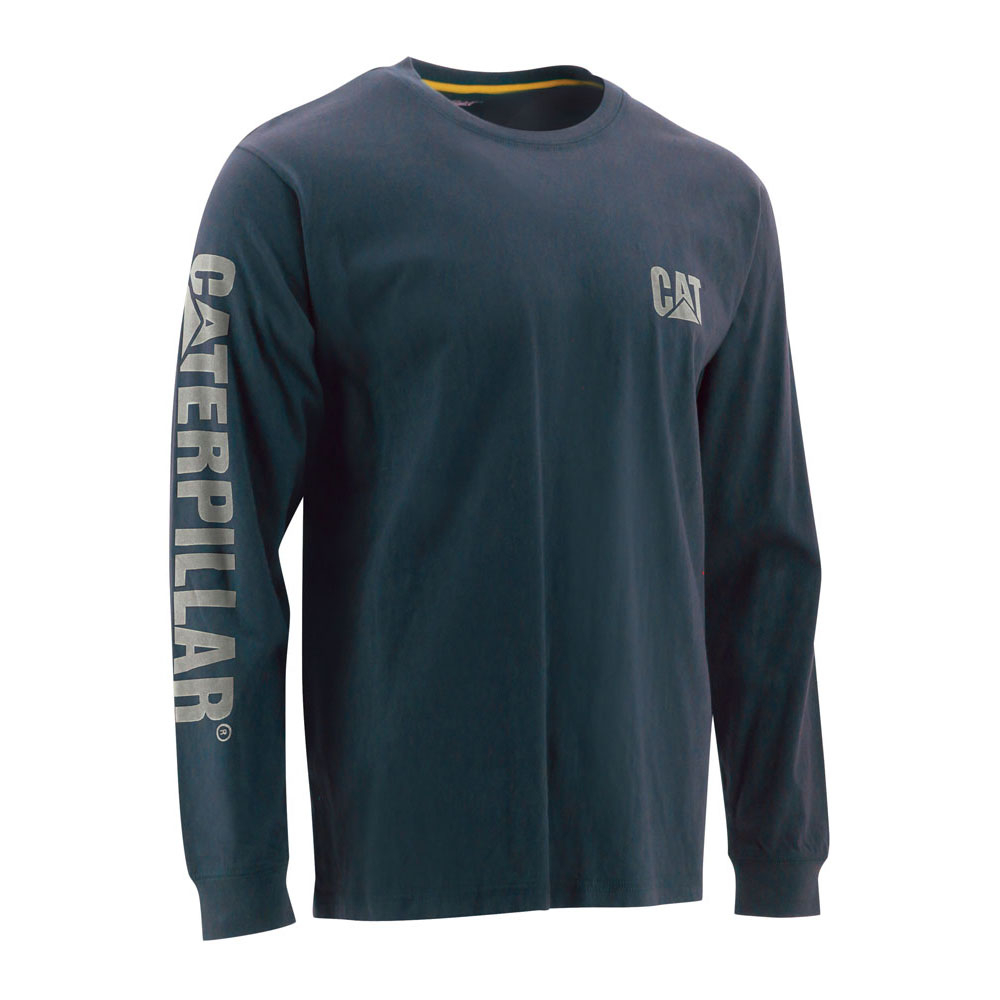 Men's 100% Cotton Trademark Banner Long Sleeve T-Shirt