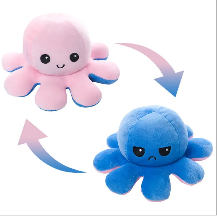 Pulpo Fashionable Pulpos Reversibles Multicolor Peluche Pulpo