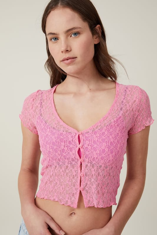 Zoey Cap Sleeve Lace Top