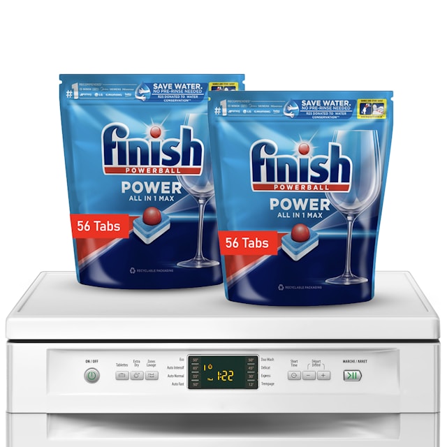 Finish 2x 56's All In One Dishwashing Tablets OneDayOnly