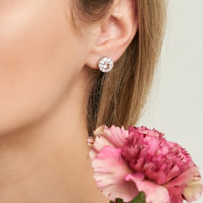 Pave Stud Earrings with Swarovski Crystals