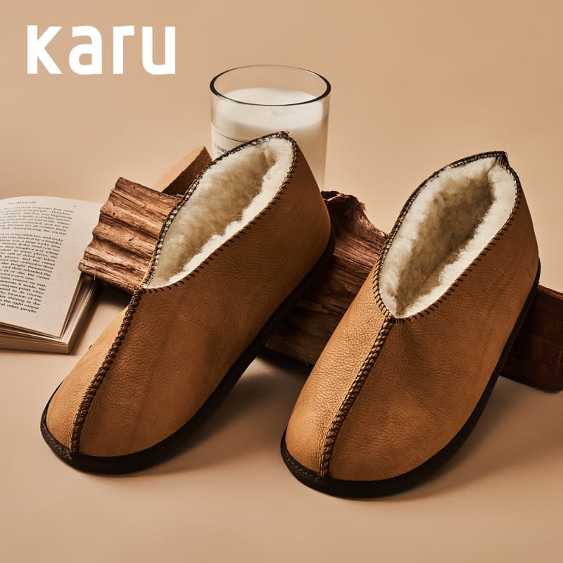 Unisex Karu Genuine Wool Soft Sole Travel Slippers