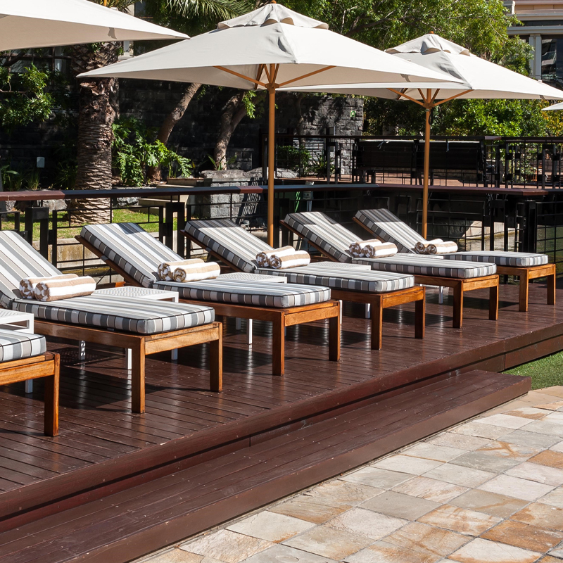 Outdoor Tokia Classic Square Hardwood Patio Umbrella with Easilift System and Protective Cover