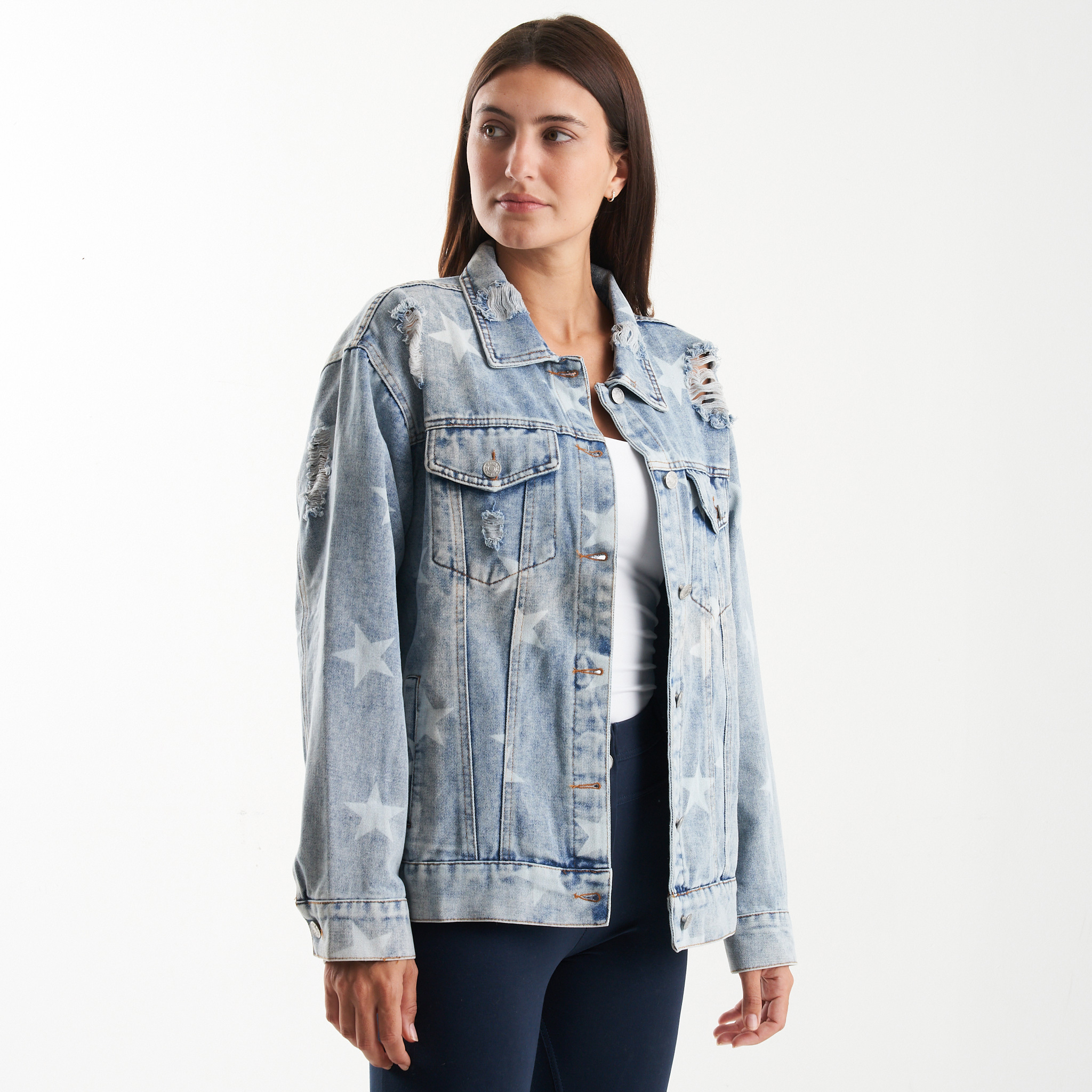 42% off on Julz Ladies Denim Finley Star Jacket | OneDayOnly