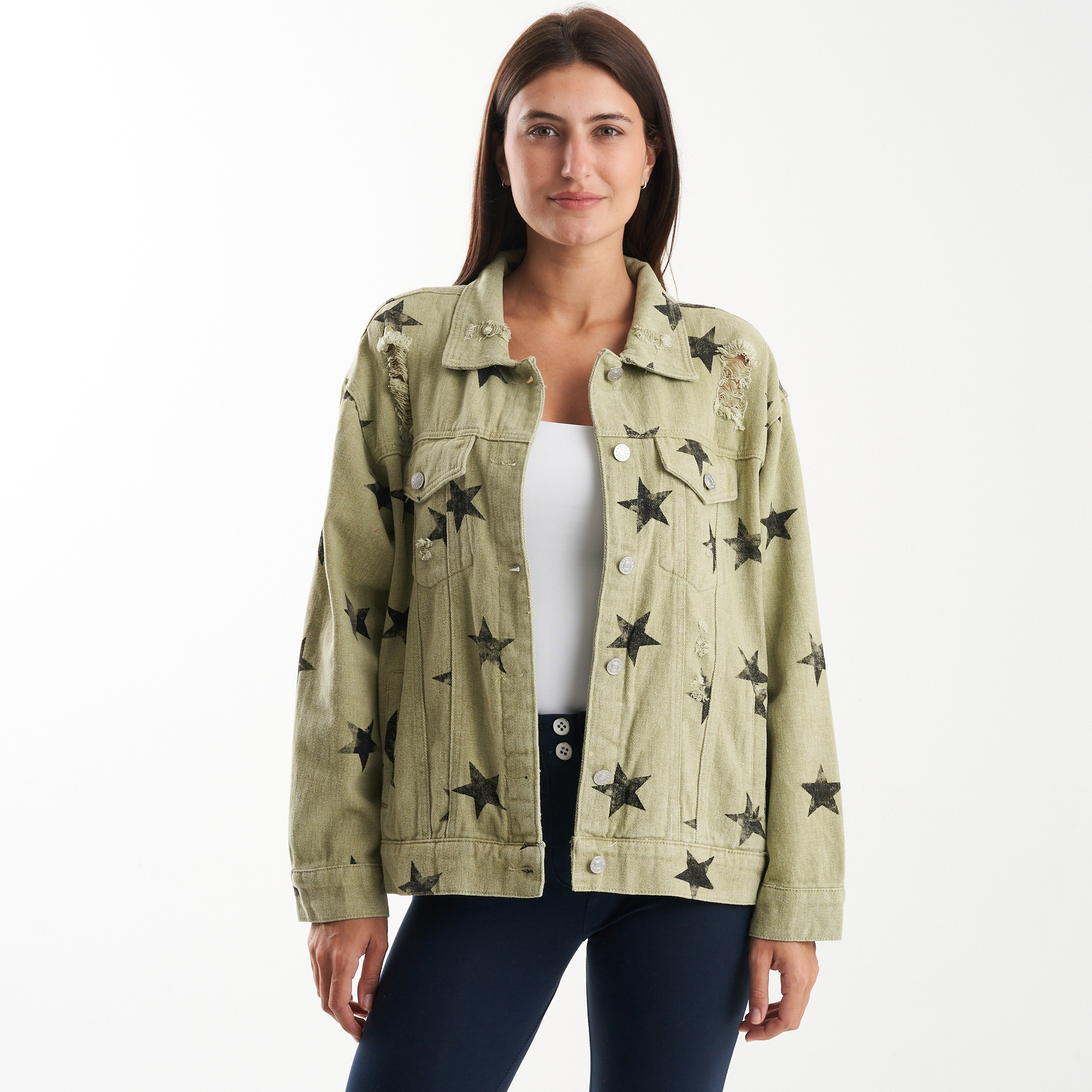42% off on Julz Ladies Denim Finley Star Jacket | OneDayOnly