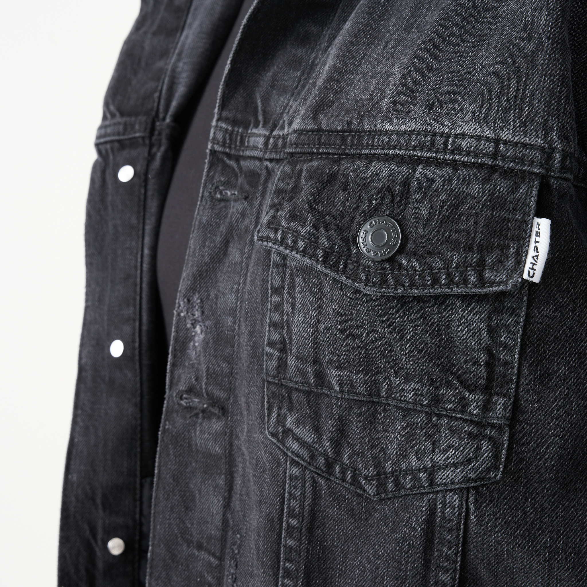 39% off on Chapter Men's Black Denim Jacket | OneDayOnly