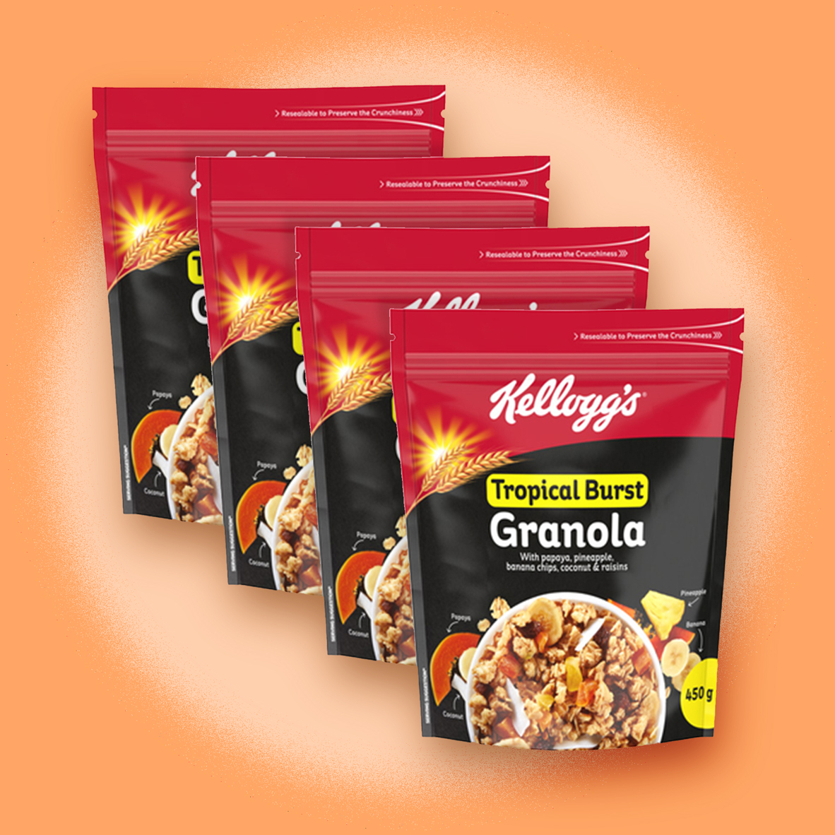 13 off on Kellogg's® 4x 450g Granola Cereals OneDayOnly