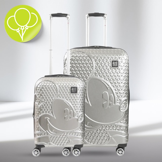 2Piece Silver Mickey Mouse Luggage Set OneDayOnly