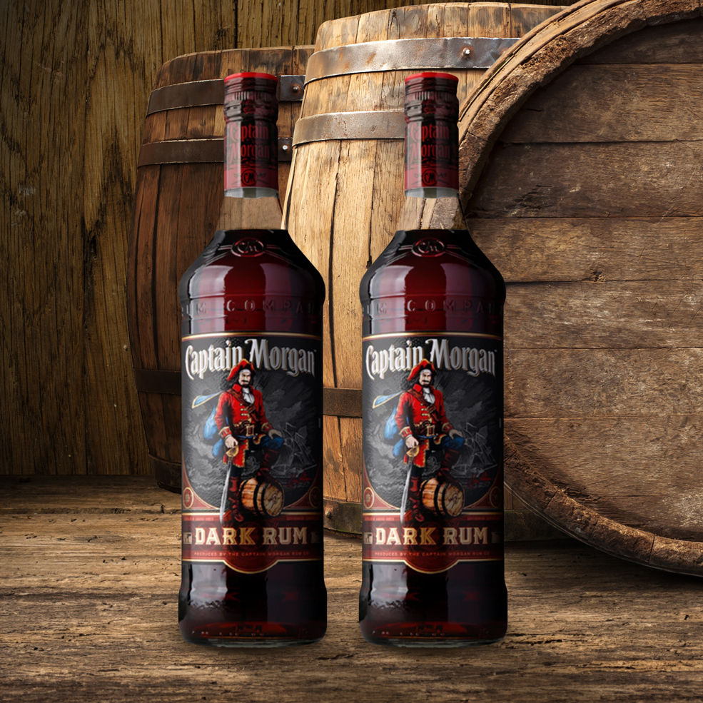 Captain Morgan 2x 750ml Black Spiced Rum | OneDayOnly