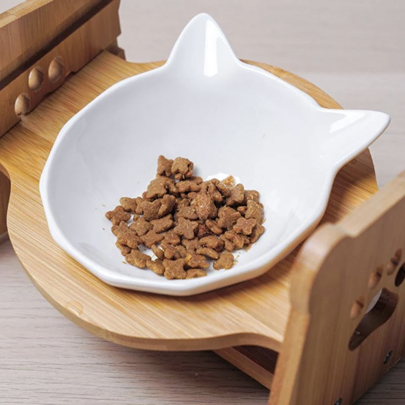 Bamboo Single Standing Feeding Bowl