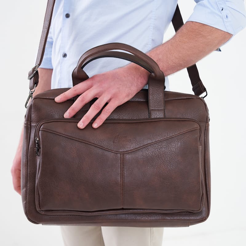 Camel top laptop bag