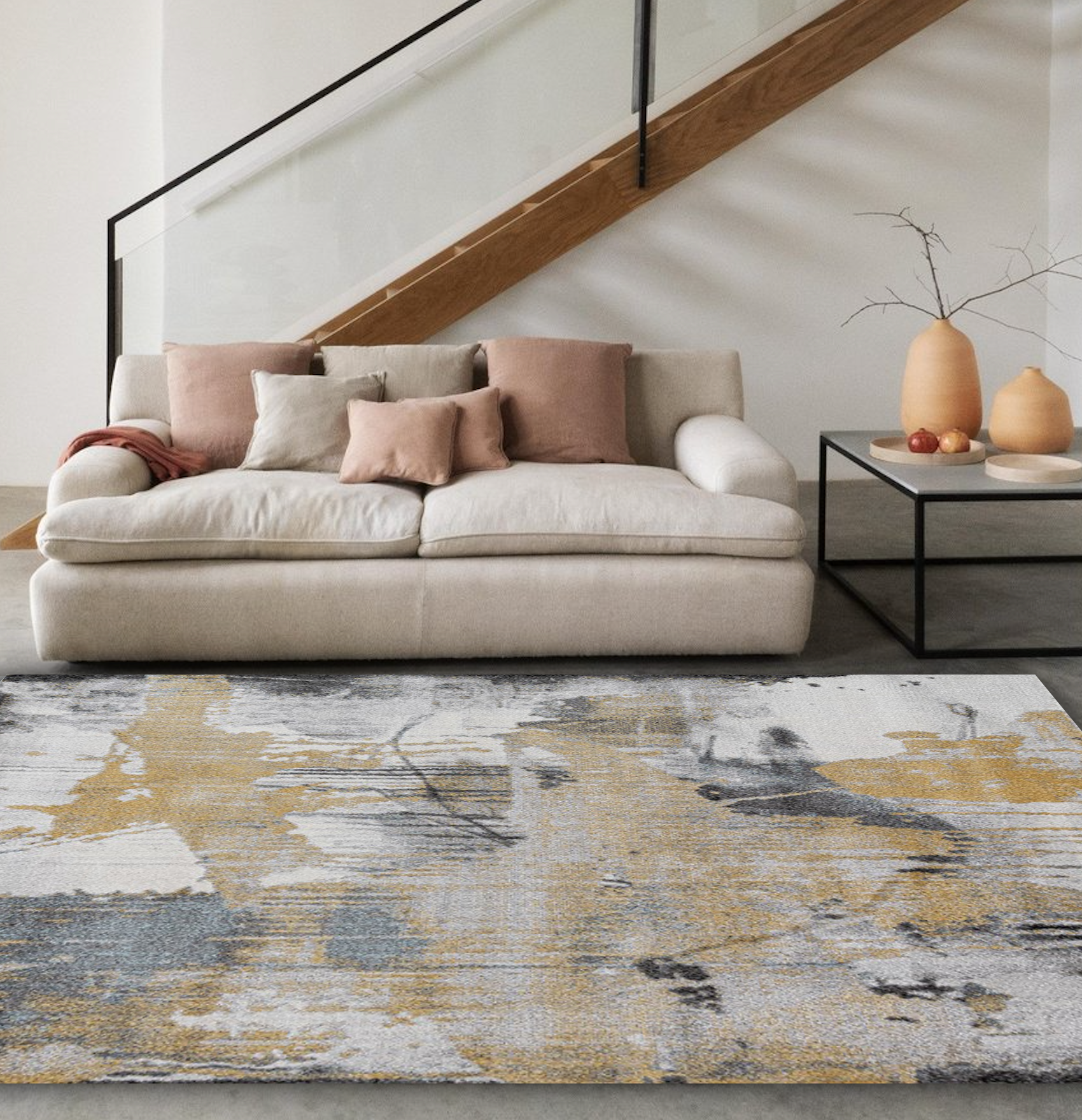 55% off on Tuscany Fusion Splash Yellow Rug | OneDayOnly