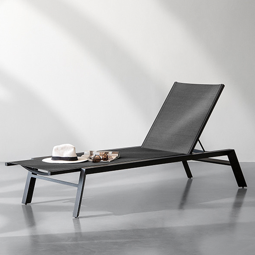 Dark Grey Pool Lounger