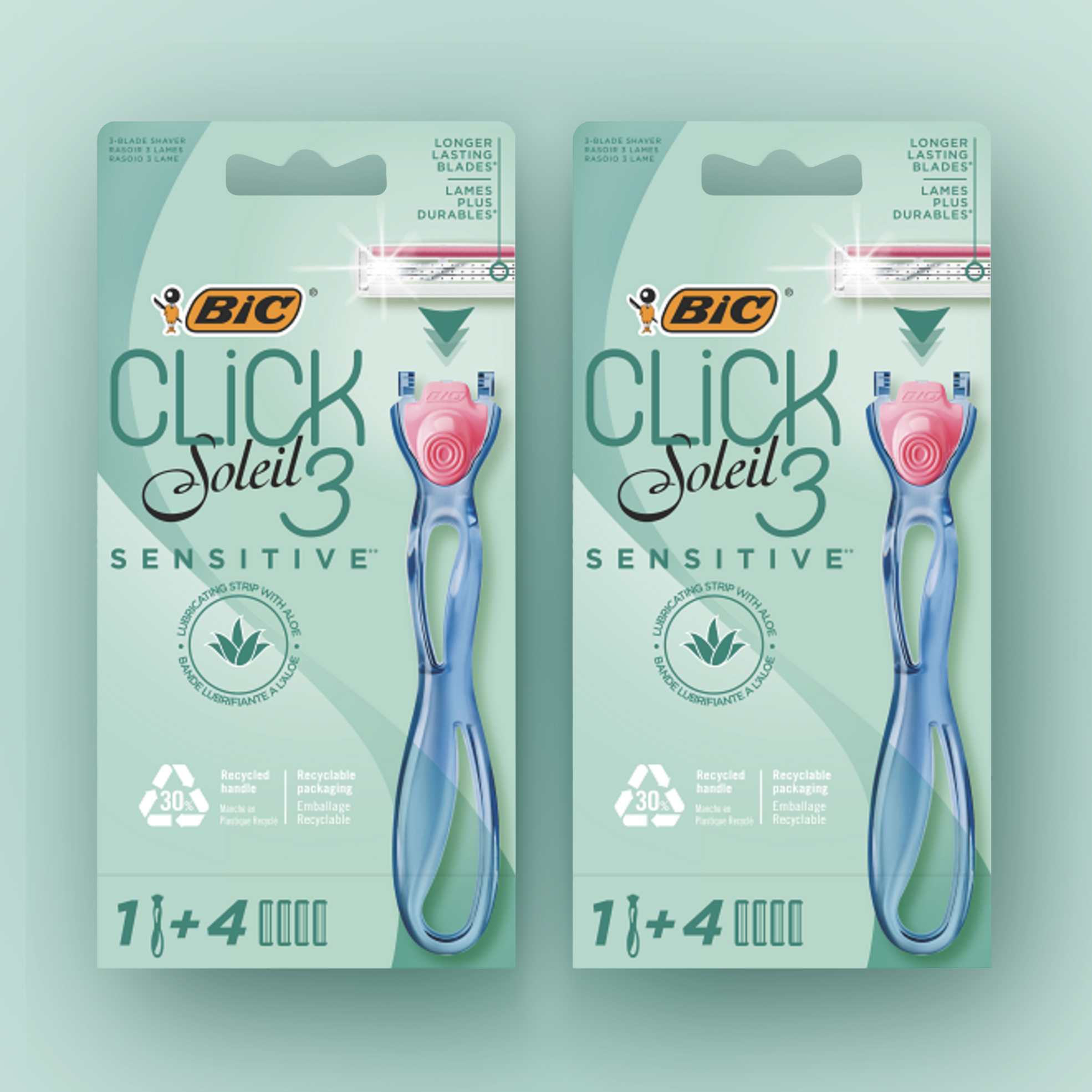 2x Click Soleil 3 Sensitive Razors