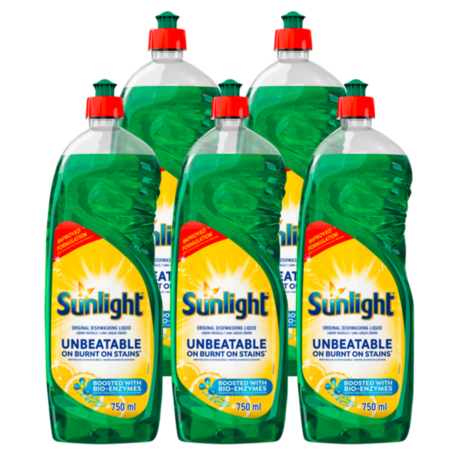 5x 750ml Lemon Dishwashing Liquid