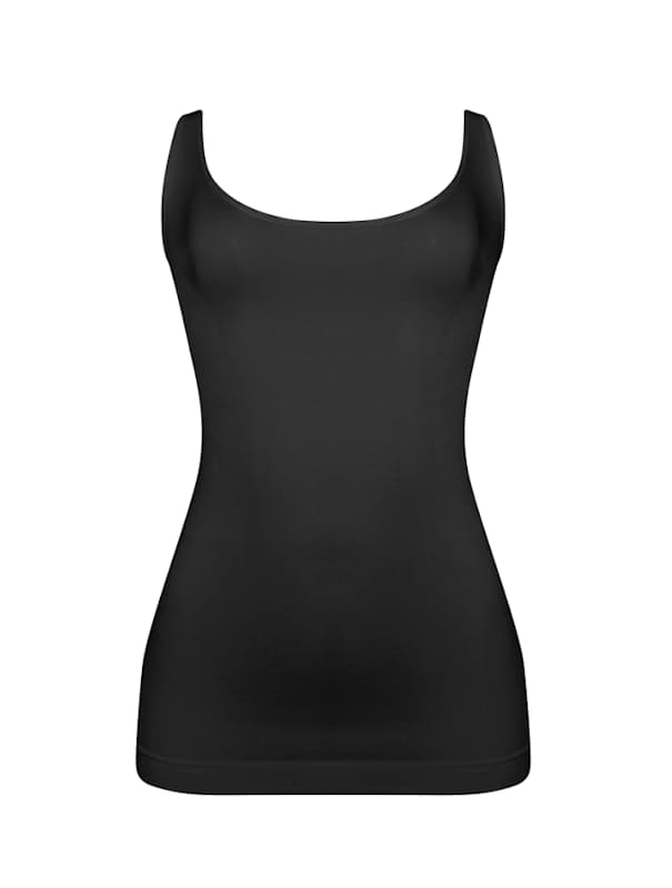 MMissy Women's Basic Seemless Camisole Slip Dress with Adjustable Spaghetti  Straps Black at  Women's Clothing store