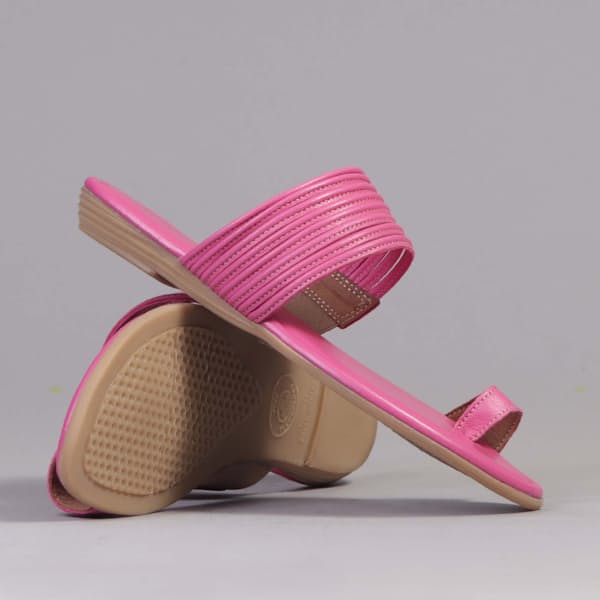 Ladies Genuine Leather Flat Strappy Thong Sandal