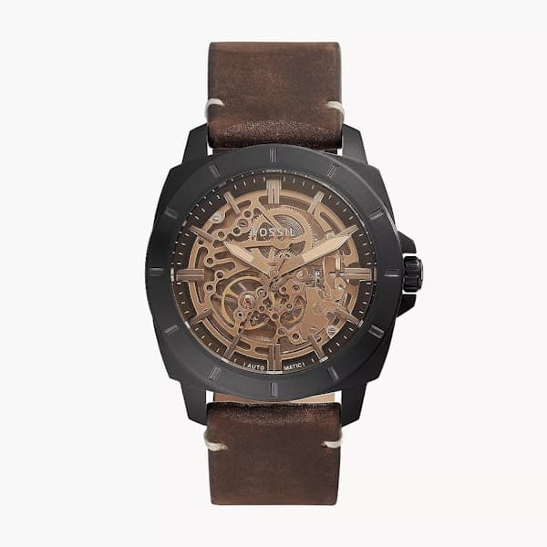 Men's Privateer Sport Mechanical Brown Leather Watch