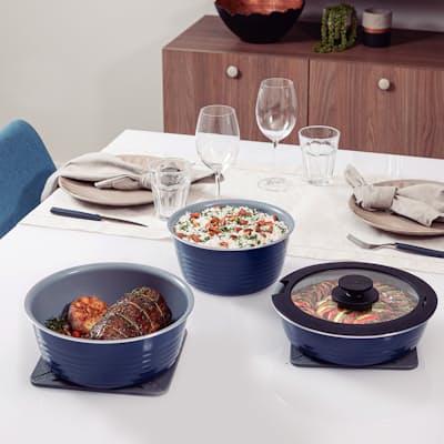 10-Piece Multipurpose Blue Aluminium Cookware Set