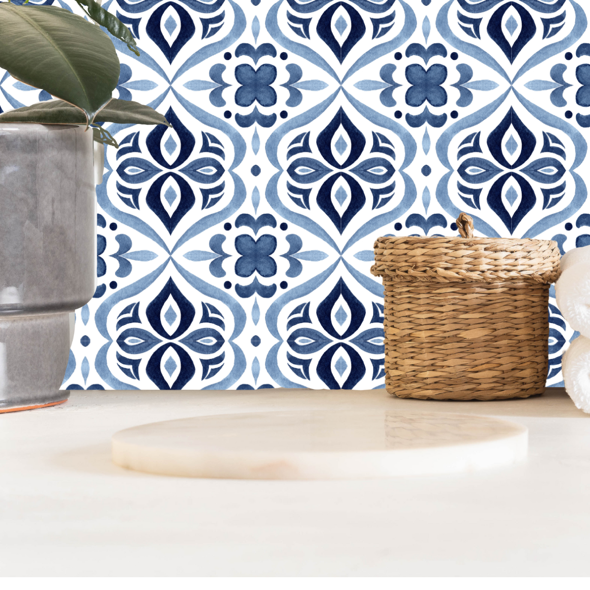 Blue and white Azulejos Tile Stickers