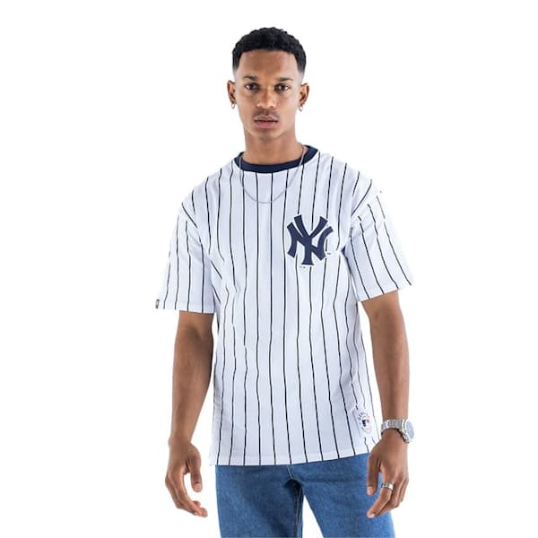 Men's 100% Cotton NY Yankees Stripe Oversize T-Shirt