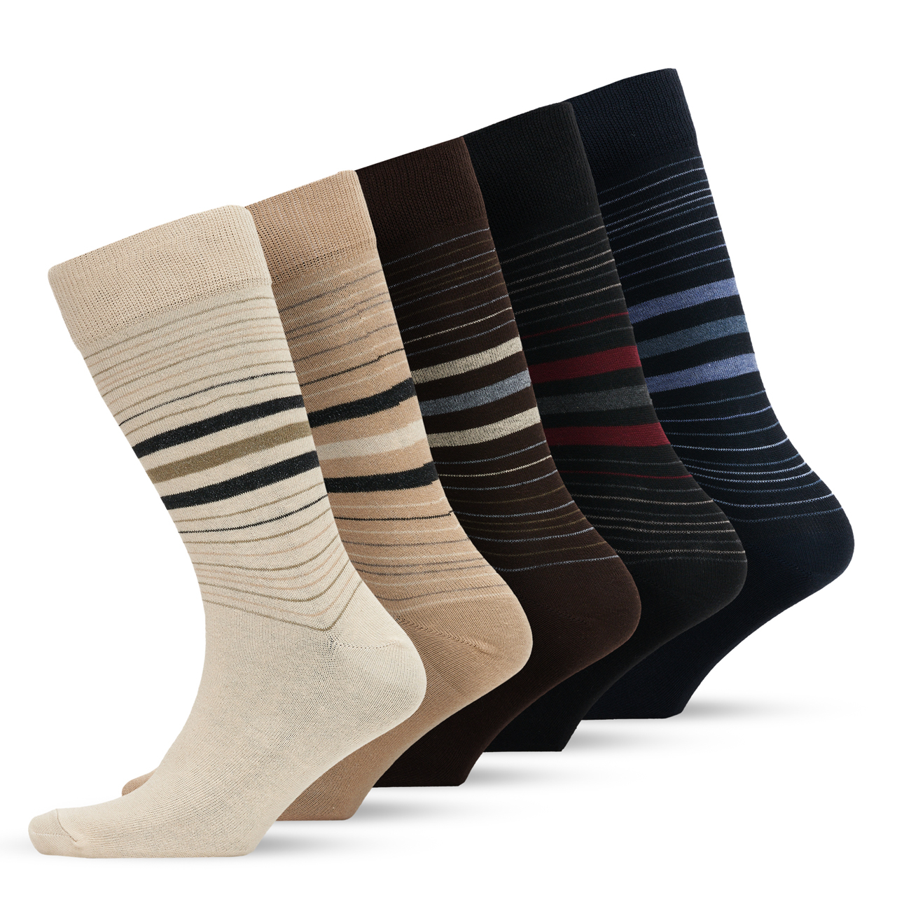 5x Men's Cotton Jet Stripe Socks