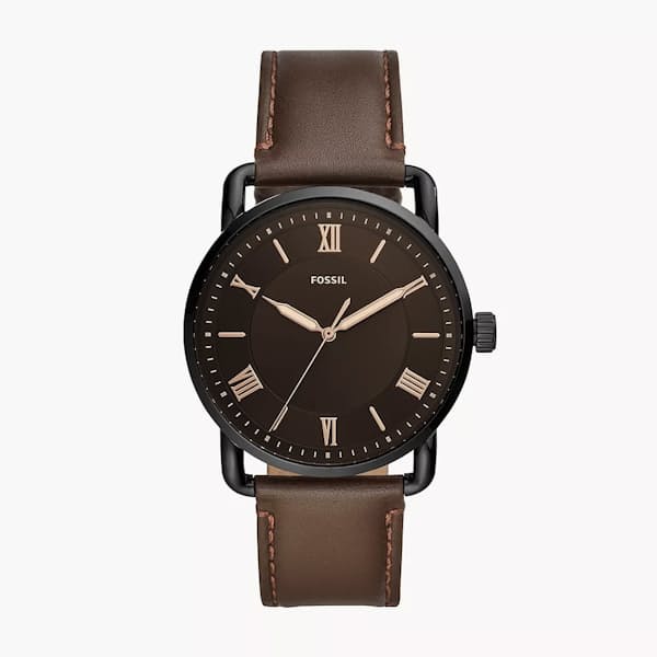 Men's Copeland Three-Hand Brown Leather Watch
