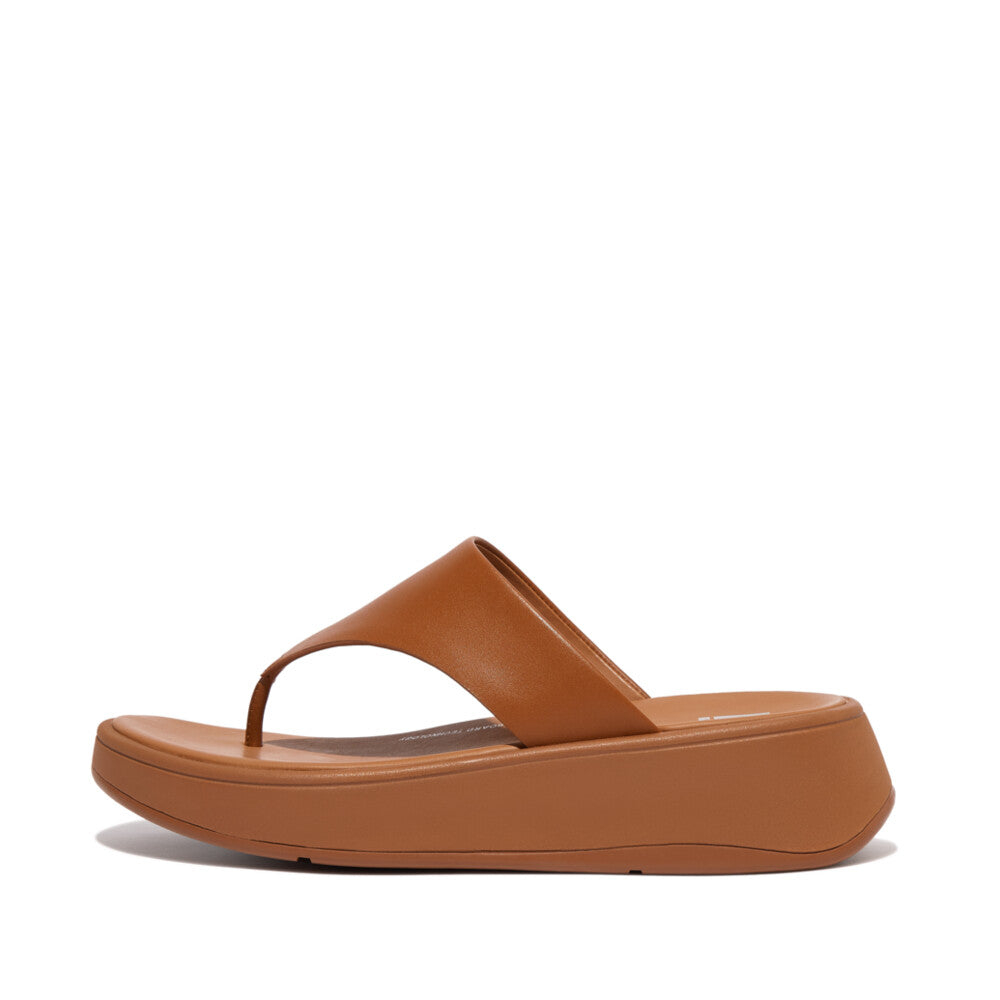 Ladies F-Mode Flatform Leather Sandals