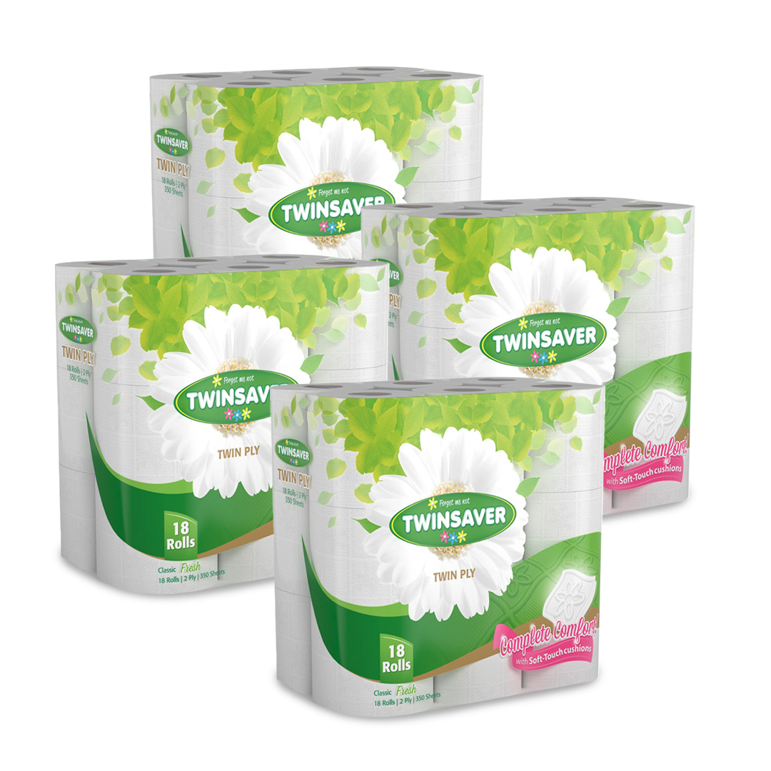 Twinsaver 4x 18's Luxury 2ply Toilet Paper OneDayOnly
