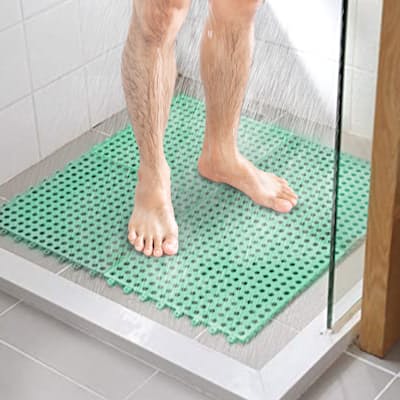 4x Interlocking Anti-Slip Shower Mat Tiles