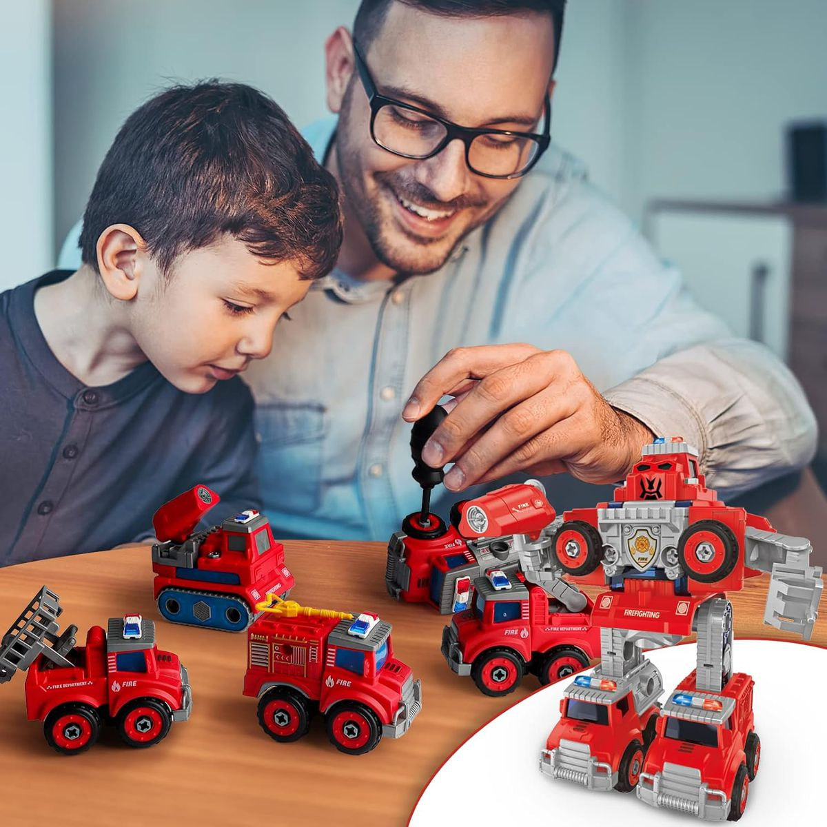 5-In-1 Transformer Construction Vehicle with Drill