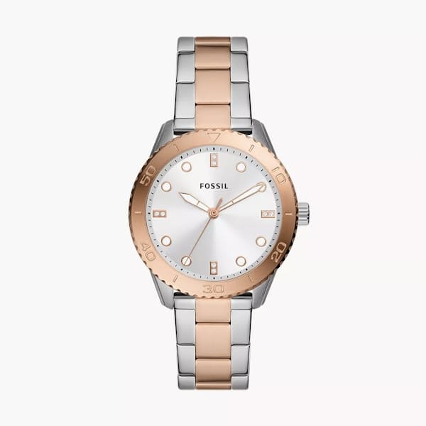 Ladies Dayle Three-Hand Two-Tone Stainless Steel Watch