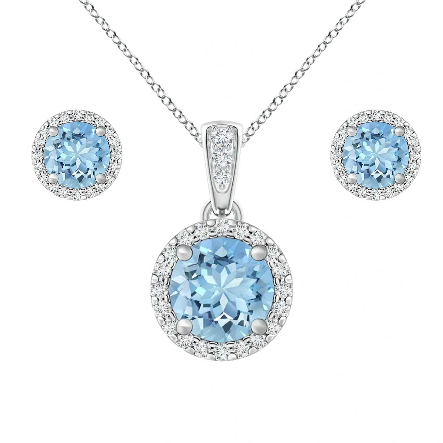 Julie Cubic Zirconia Earring & Pendant Necklace Set with Swarovski Crystals