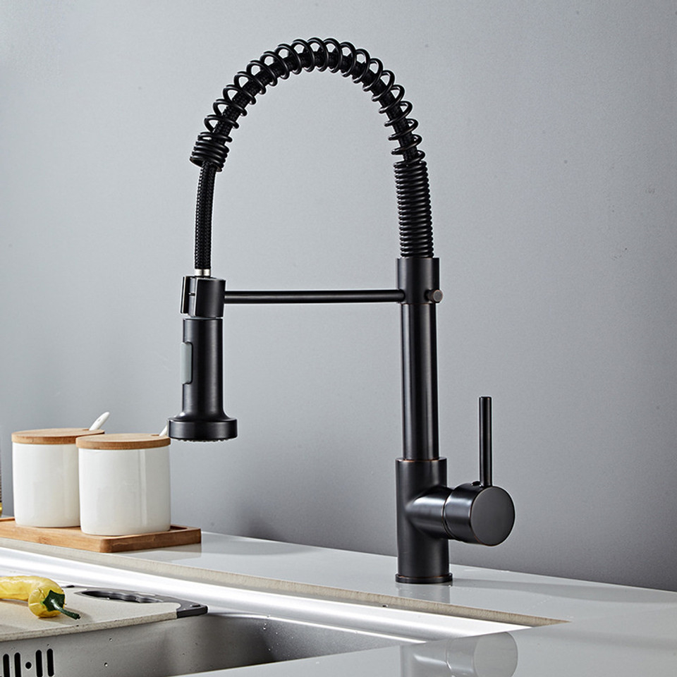Matt Black Swivel Sink Mixer Deck