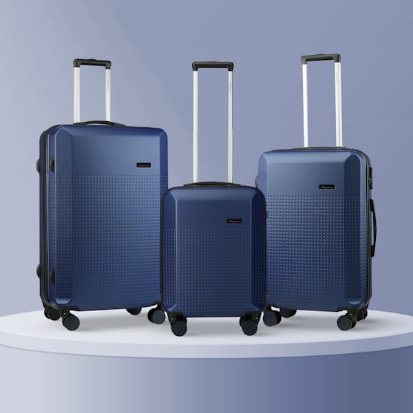 3-Piece Cyclone Navy ABS Luggage Set