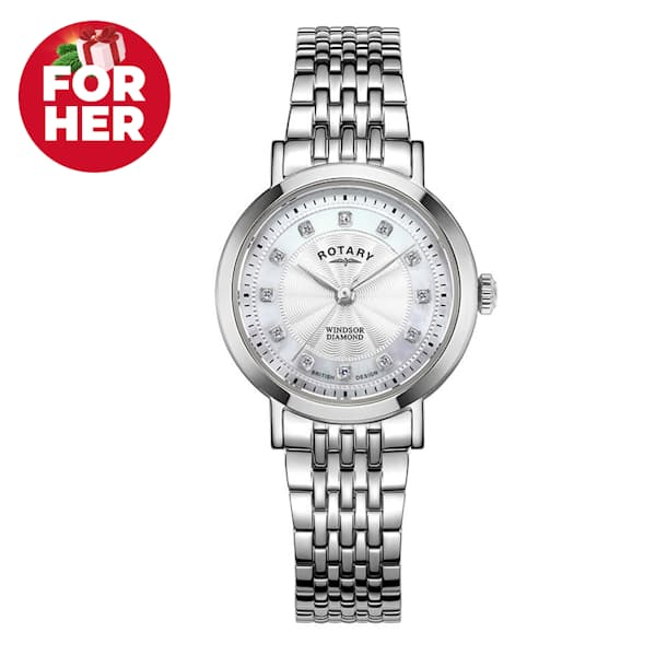 Ladies Windsor Diamond Set Silver Watch