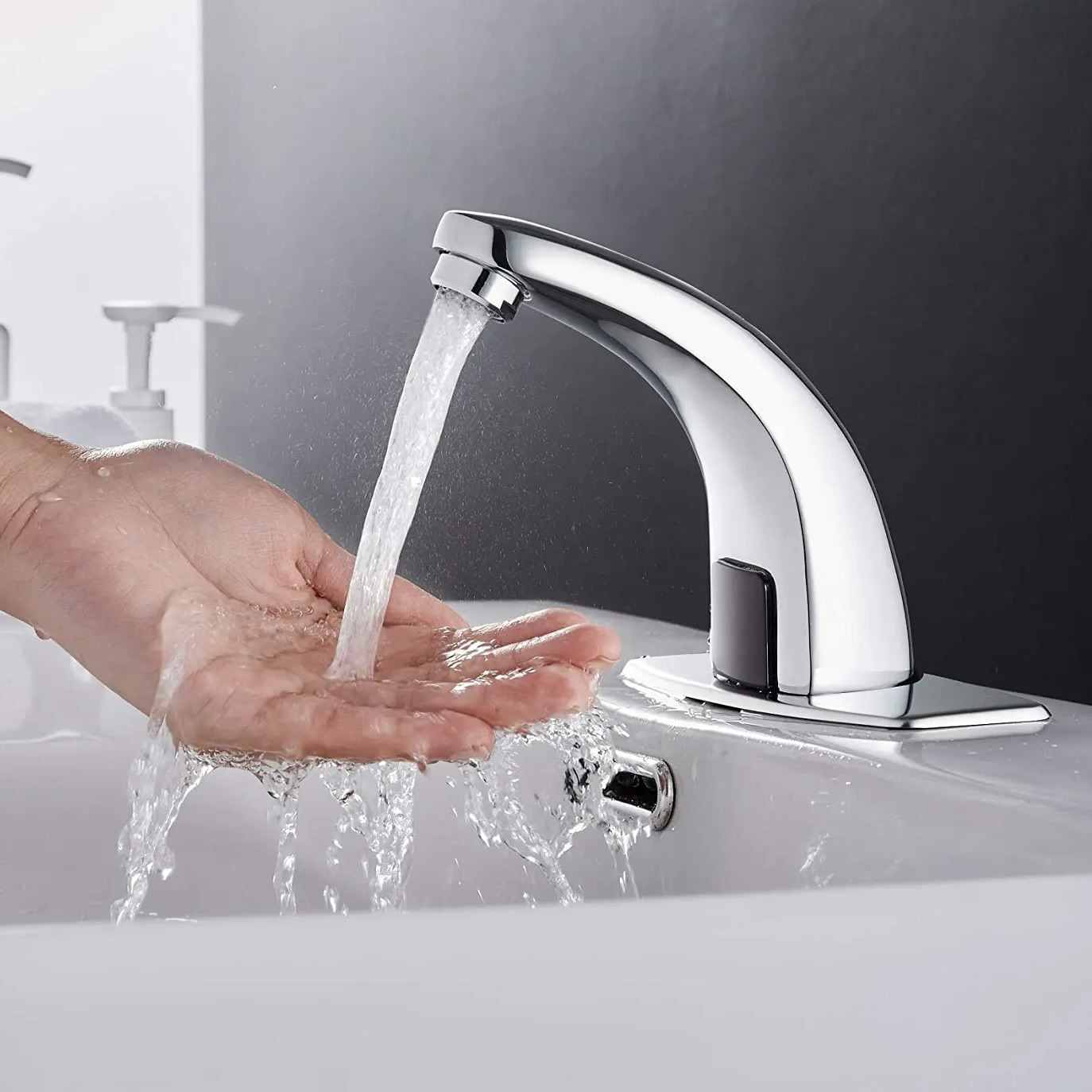 Silver Sensor Tap with Battery