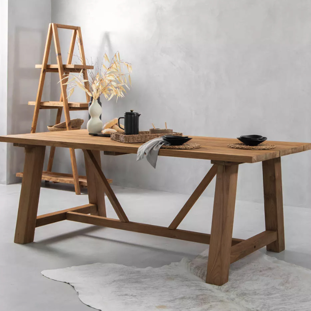 2.2m Teak Wood Dining Table