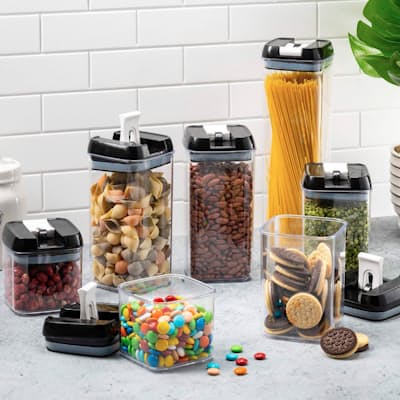 7-Piece Air Tight Lockable Storage Containers with Pen & Labels