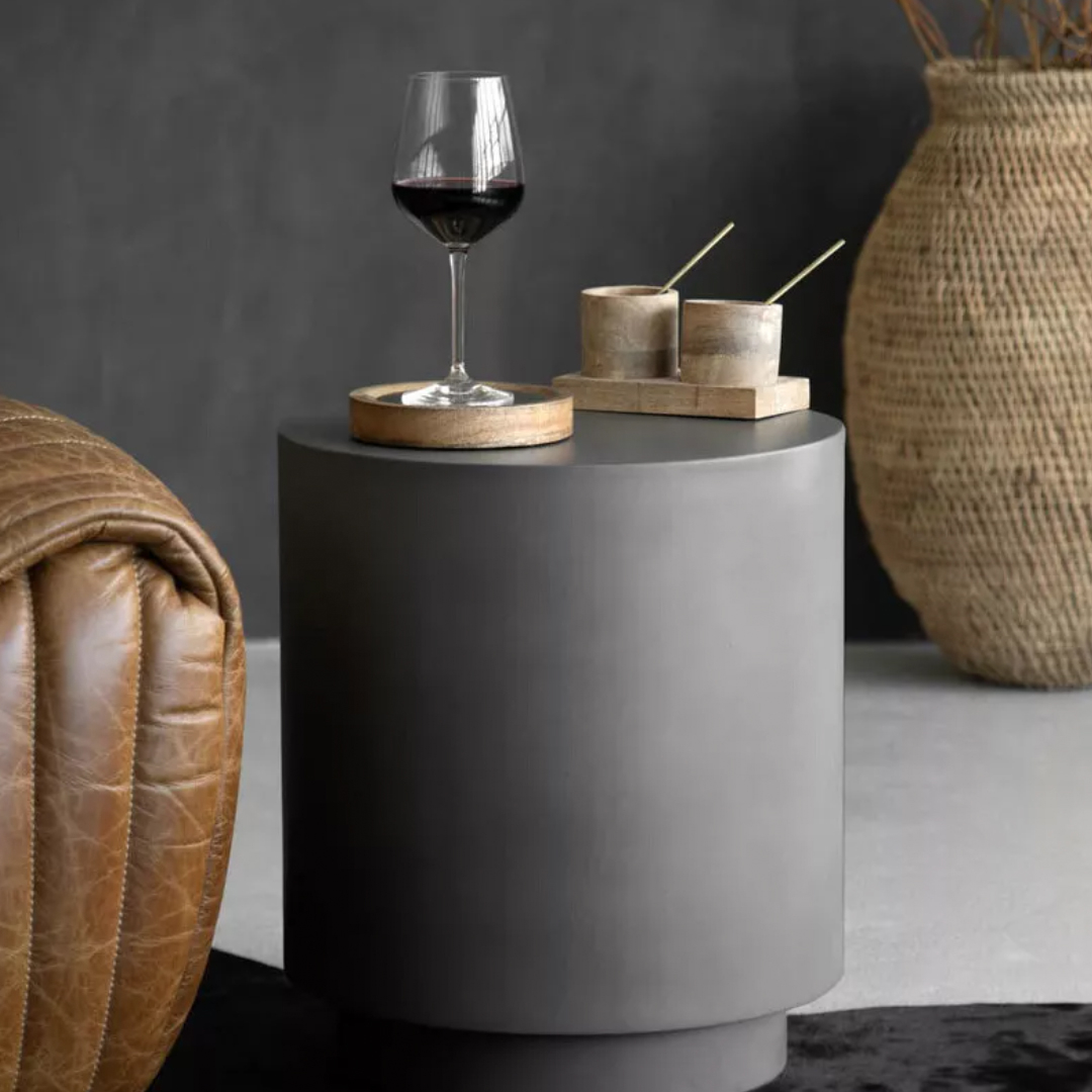 Cylindrical Concrete Side Table