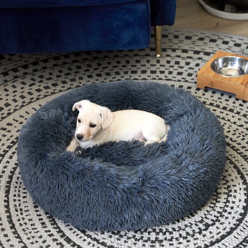 Round Shaggy Plush Pet Bed