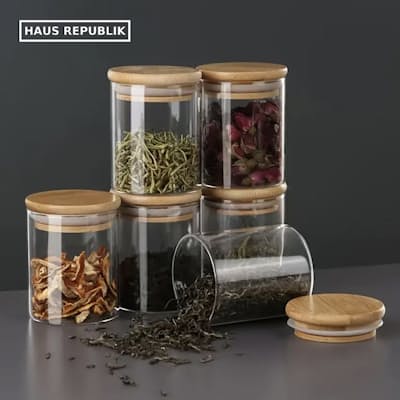 6x Spice Jars with Labels and Pen