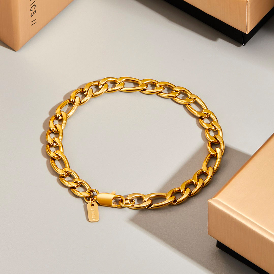 Men's Token Figaro Chain Bracelet