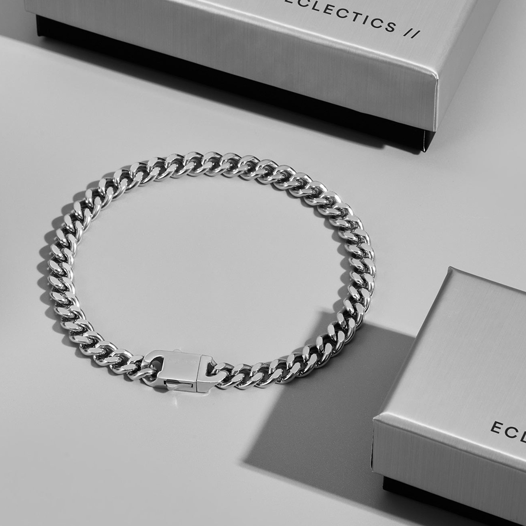 Men's Stainless Steel Craft Cuban Chain Bracelet